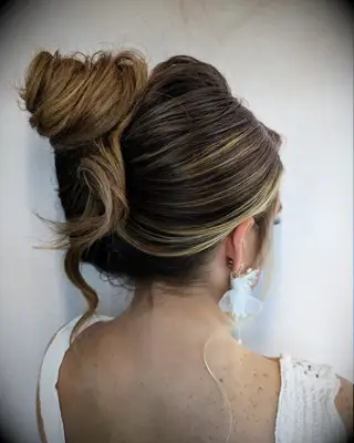 Bombshell French Twist Bun bridal hairstyle