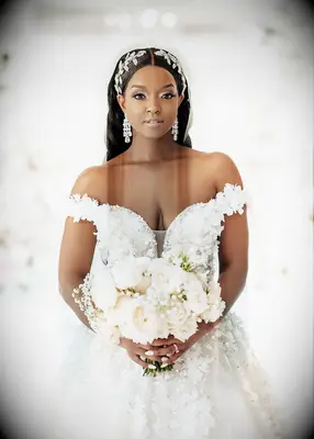 Middle part wedding hair trend