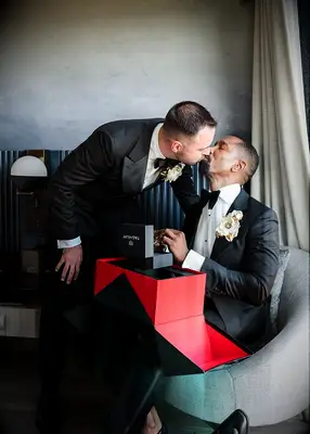 Tapered fade wedding hair trend for grooms