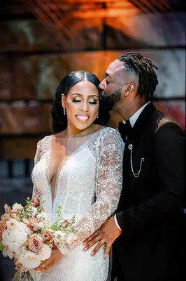 Middle hair part wedding hair trend