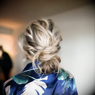 elegant messy low bun