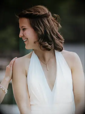 boho wedding hair half up with twists
