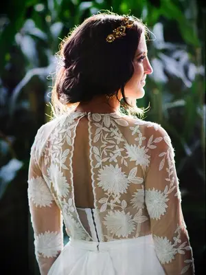 boho wedding hair low twist with headband