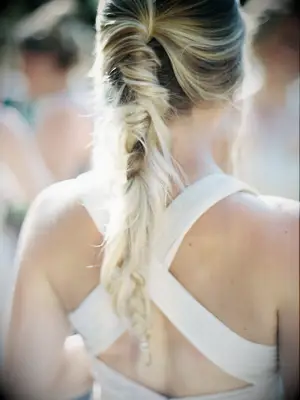 boho wedding guest hair loose fishtail braid