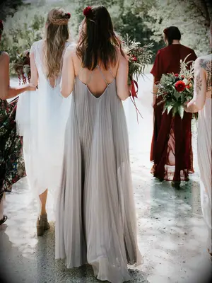 boho wedding hair waves with flower