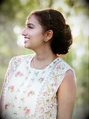 boho wedding hair braided low bun with headpiece