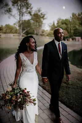 Voluminous side-swept curls wedding hairstyle