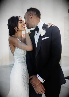 Low side chignon wedding hairstyle