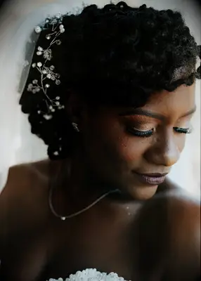 Side updo with curls wedding hairstyle