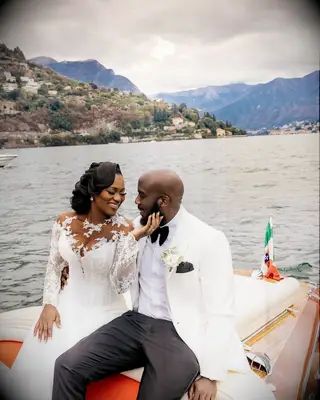 Dramatic side swept updo wedding hairstyle