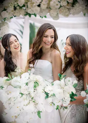 Soft wavy blowout formal wedding hairstyle