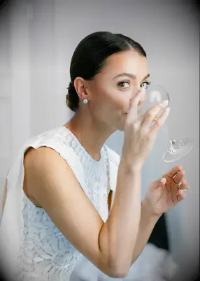 Sleek low bun formal wedding hairstyle