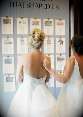 Purposefully messy bun formal wedding hairstyle
