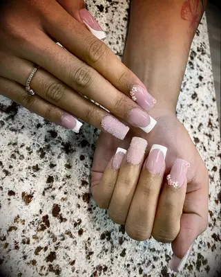 French embellished bridal nail inspiration