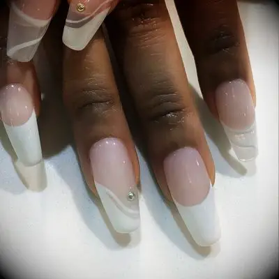 Half moon bridal nail inspiration