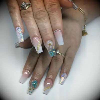 Multi embellished bridal nail inspiration