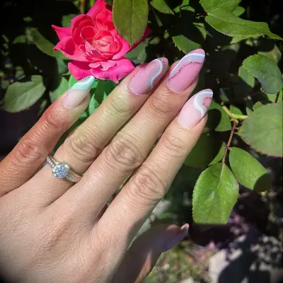 Pastel marble bridal nail inspiration 