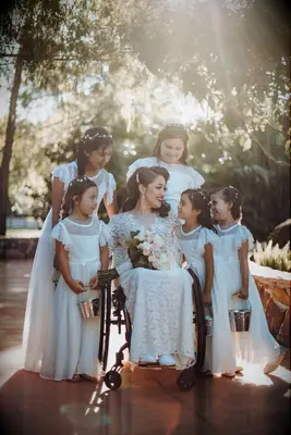 Minimalist flower crown flower girl hairstyle
