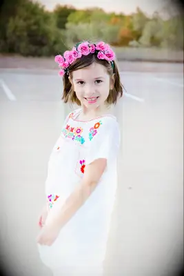 Short hair flower crown flower girl hairstyle