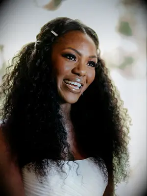 wedding makeup lightly lined eyes