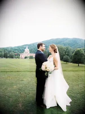 Low braid with veil wedding hairstyle