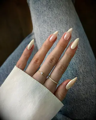 Pastel yellow chrome wedding nails