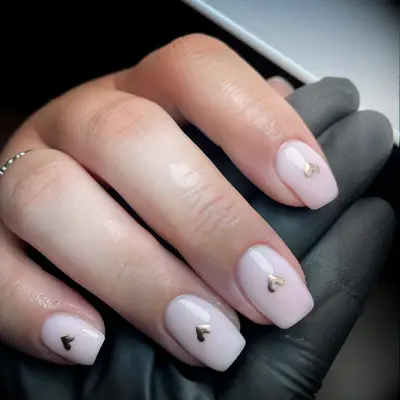 Heart wedding chrome nails