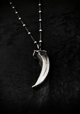 Wolf necklace, wolf claw pendant. Wolf talisman. Gift for wolf lovers. 