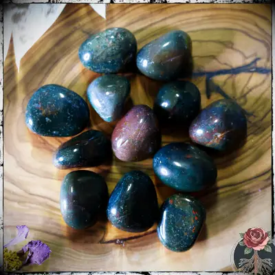Tumbled Bloodstone Crystal for Motivation and Focus, Tartarusfarms
