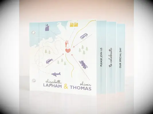 Mismatched wedding invitation suite