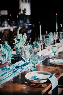Blue themed centre piece design