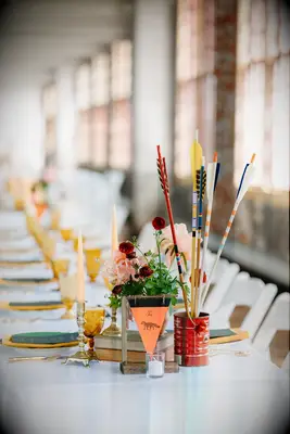 Camp themed centre piece design