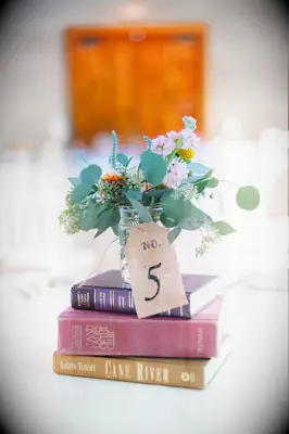 Books used as centre piece