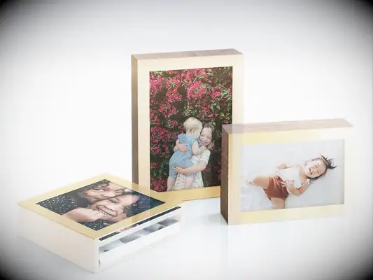 Wooden shadowbox with glass lid and personalized photo