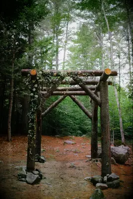 Tree trunk wedding arbor