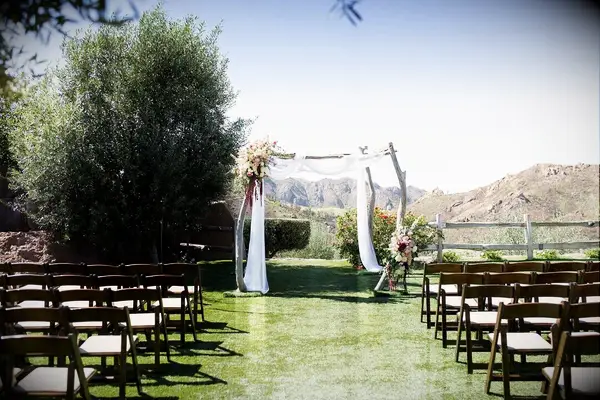 Wooden wedding arbor
