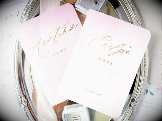 Colorful pair of vow books