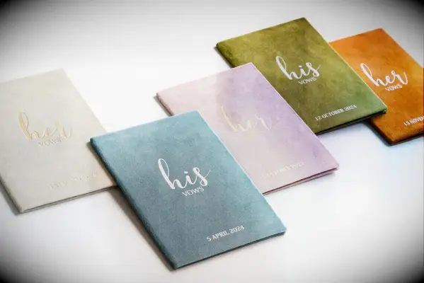 modern velvet wedding vow books