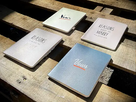 Set of vow books and journals