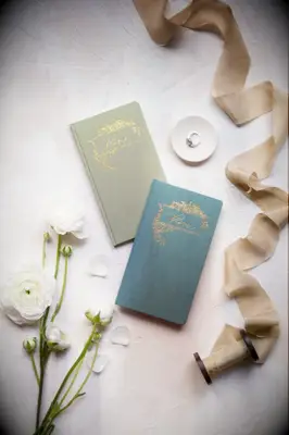 Green and blue vow books