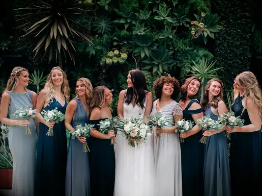 Closeup photo of bridesmaid dresses