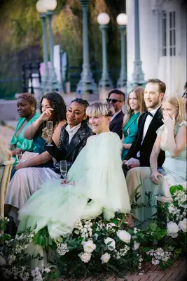 Wedding guests watching the ceremony