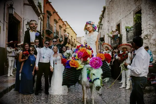 wedding street parade in Mexico
