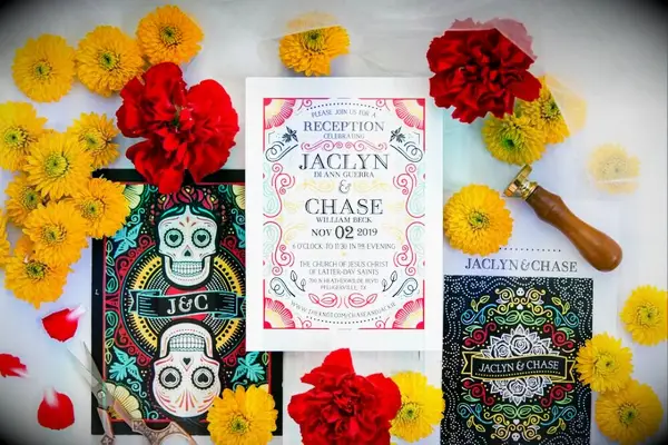 Mexican-themed wedding invitation suite