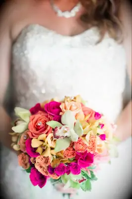 Tropical Green Orchid Wedding Bouquet