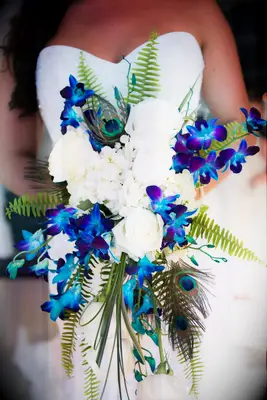 Blue and Purple Orchid Wedding Bouquet