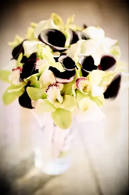 Calla Lily and Green Orchid Wedding Bouquet