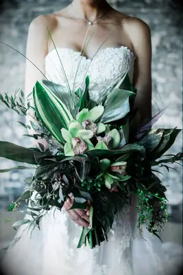 Green Orchid Wedding Bouquet