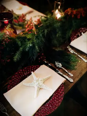 Christmas-Inspired Wedding Reception Decor