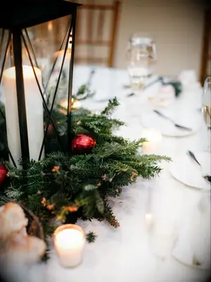 Lantern and Wreath Centerpiece